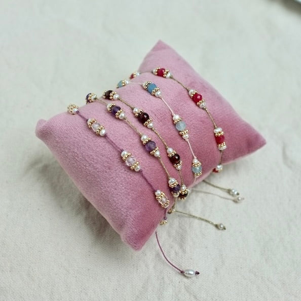 Geburtsstein Armband — April | Bergkristall & Süßwasserperlen