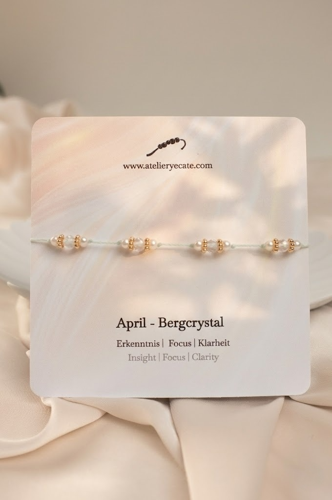 Geburtsstein Armband — April | Bergkristall & Süßwasserperlen