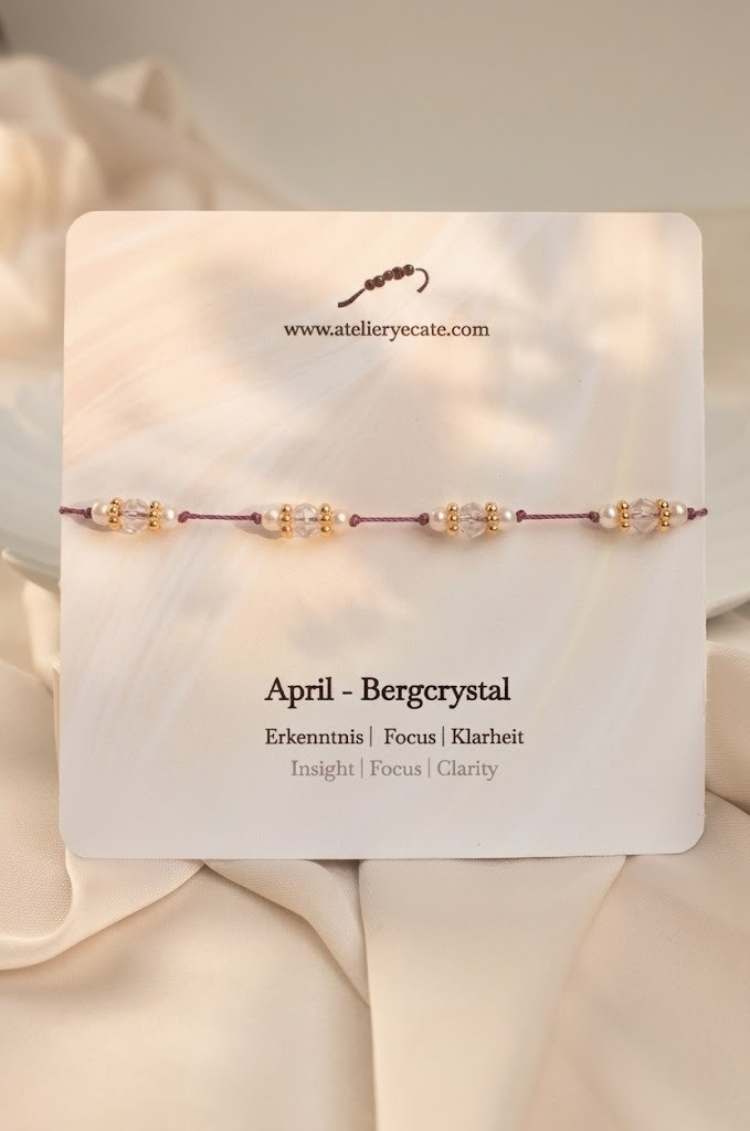 Geburtsstein Armband — April | Bergkristall & Süßwasserperlen