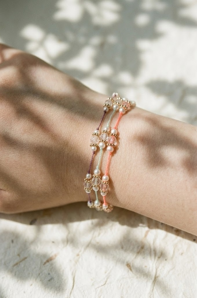 Geburtsstein Armband — April | Bergkristall & Süßwasserperlen