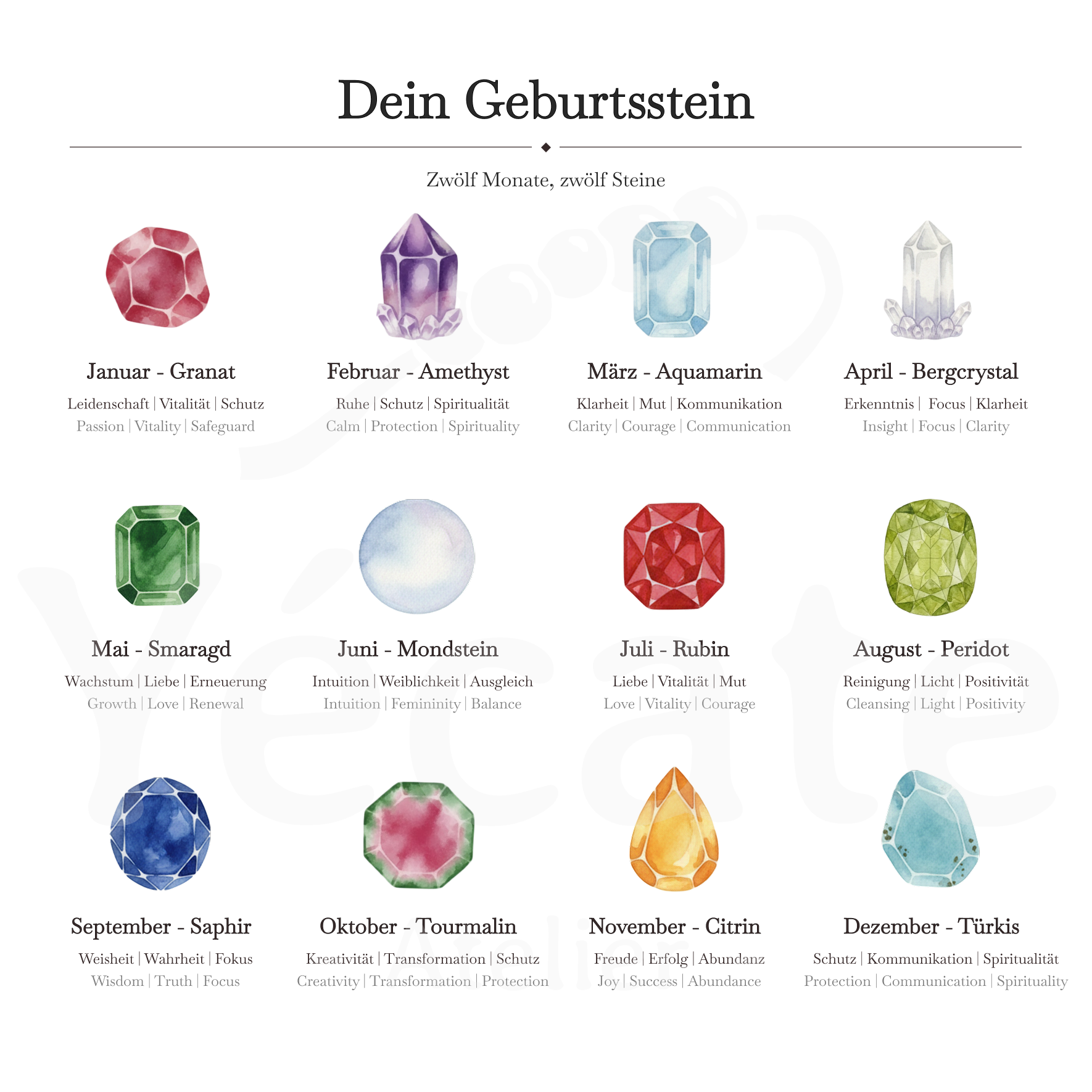 Geburtsstein Armband — April | Bergkristall & Süßwasserperlen